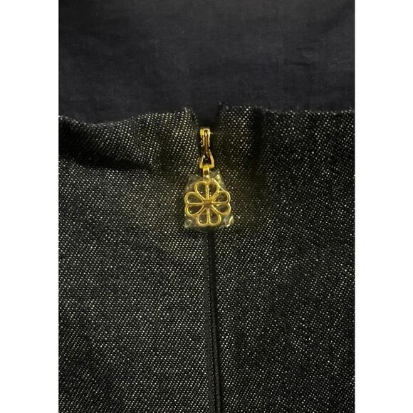 Kate Spade Dark Blue Denim Bow-waist Full Skirt Dress Womens sz. 14 - Picture 8 of 13